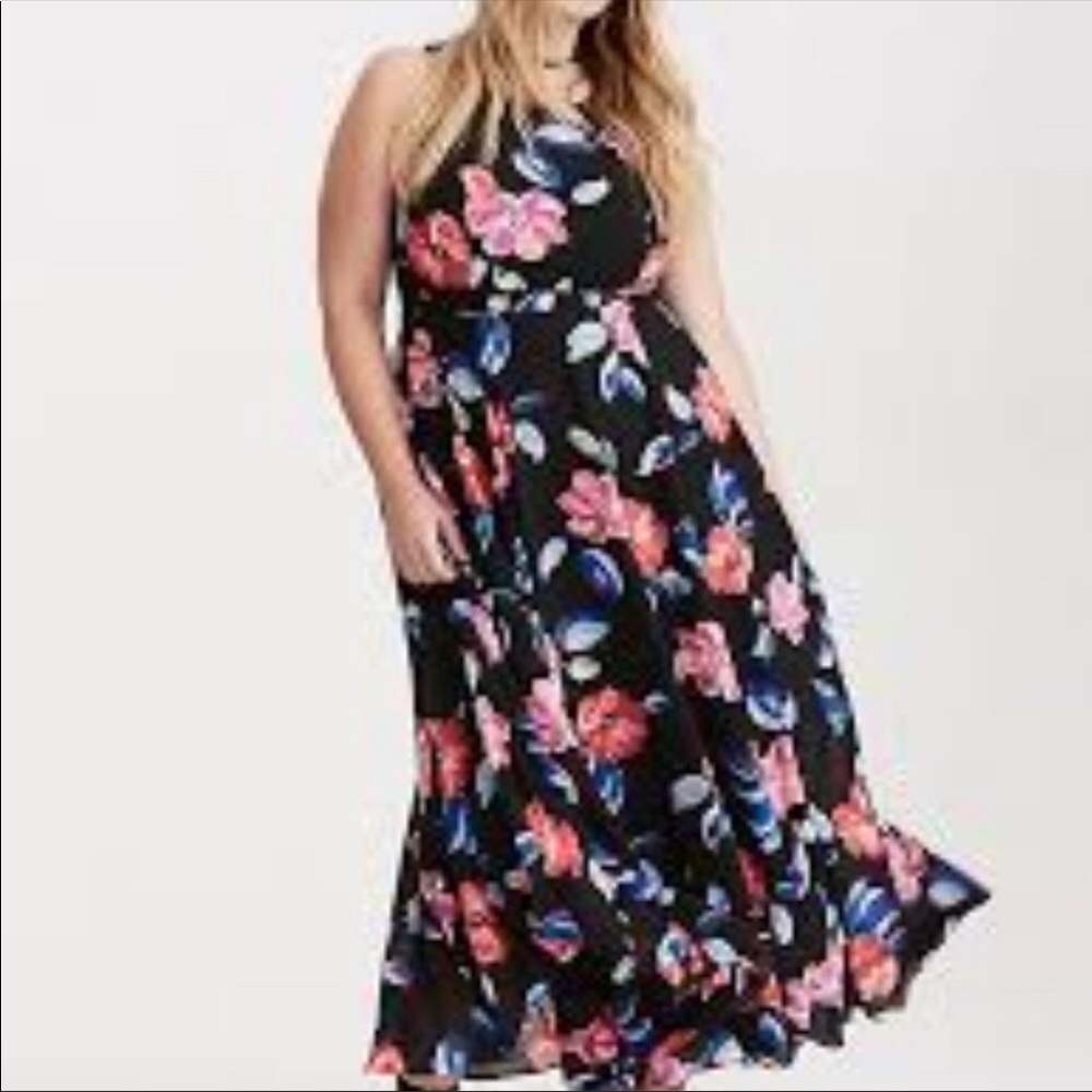 Torrid floral georgette maxi dress